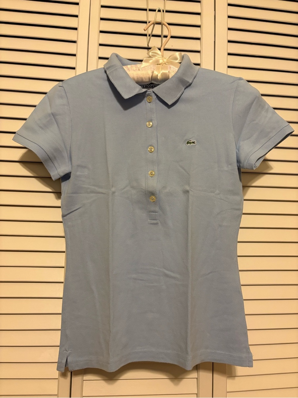 Lacoste Light Blue Short-Sleeve Polo Mini Dress